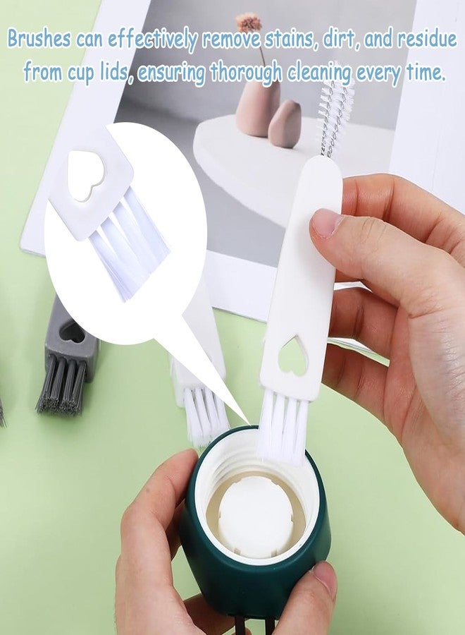 LINYUEARUI 8 Piece 3-in-1 Cup lid Brush, Rice Cup lid Rubber Ring concave Cleaning Brush, Baby Bottle Nipple Cleaning, Insulated Cup lid Cleaning Brush, Suitable for Cleaning Gaps Between Bottle Seams - Image 4
